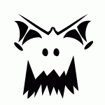 Scary face Halloween pumpkin  stencil