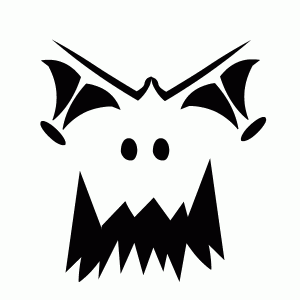 Scary face Halloween pumpkin stencil