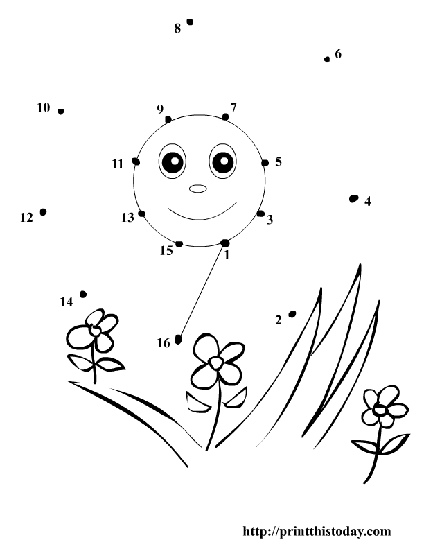 Summer Dot To Dot Free Printable