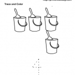 4 sand buckets preschool maths worksheet