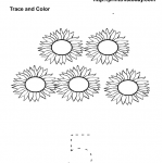 Free Printable Five sunflowers Math Worksheet
