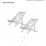 Free Printable Math Count and Color Worksheet with 2 Beach chairs