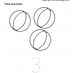 Summer maths worksheet with 3 beach balls