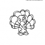 Cute Cartoon Turkey, Free Printable Coloring Page