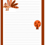 Free printable writing paper with turkey