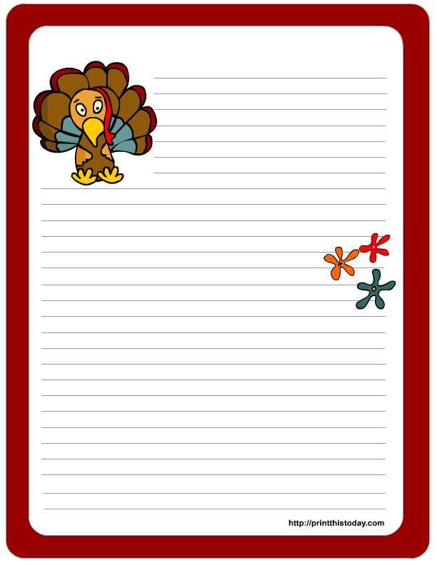 Free Printable Thanksgiving Writing Paper Stationery