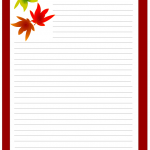 Thanksgiving stationery printable with maple leaf