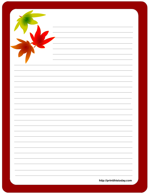 Free Printable Thanksgiving Writing Paper Stationery