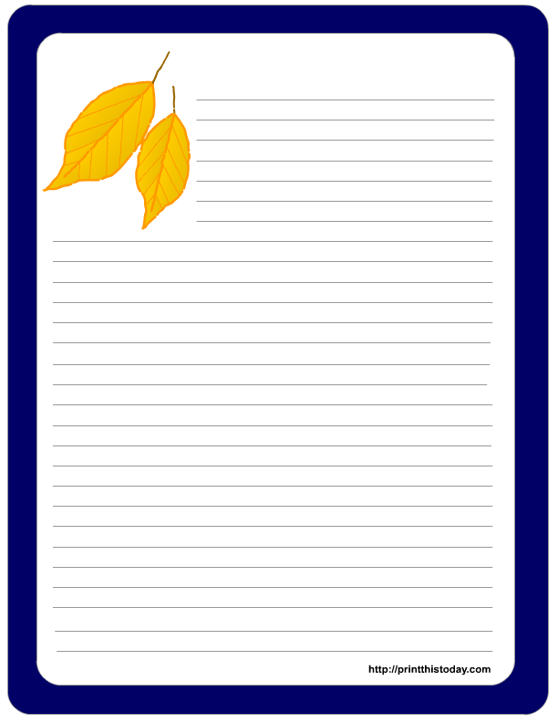Free Printable Thanksgiving Writing Paper Stationery