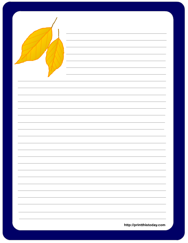 Fall Stationery Free Printable Printable Blank World