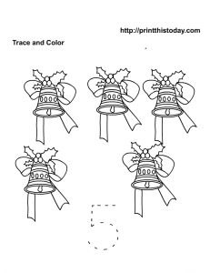 Number 5 preschool math tracer