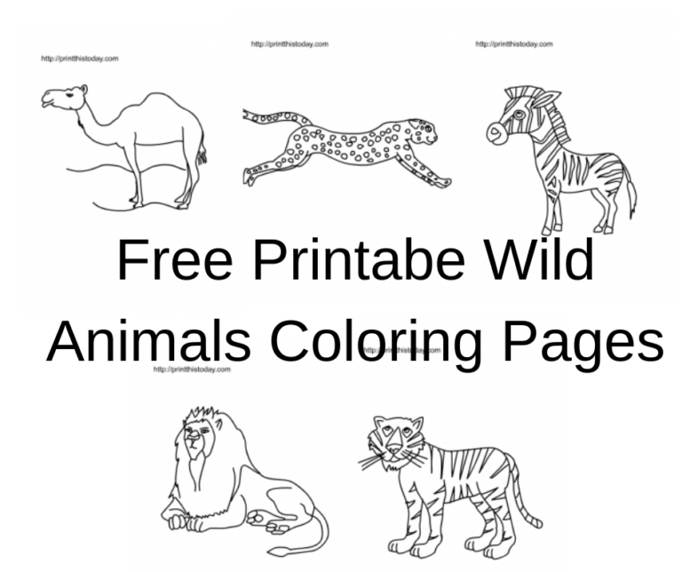 Free Printable Wild Animals coloring pages