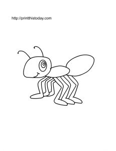 free printable ant coloring page for kids