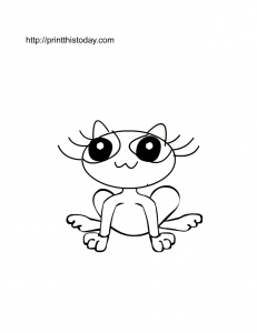 free printable coloring page with cat