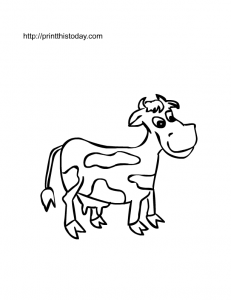 free printable cow coloring page for kids