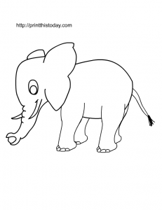 free printable elephant coloring page