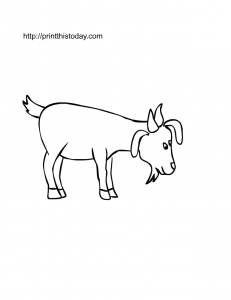 Goat to color, free printable page