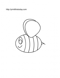 free printable coloring page with honey bee