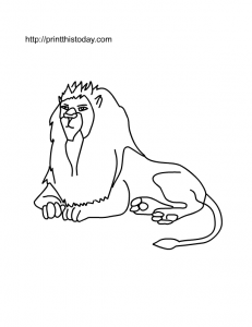 Free Printable Lion Coloring Page for kids