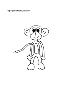 A funny looking monkey to color