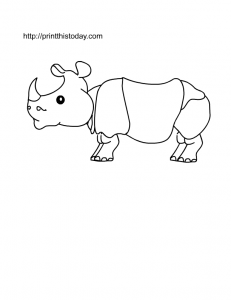 Rhino or Rhinoceros Coloring Page Printable