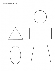 shapes to color, worksheet for preschool