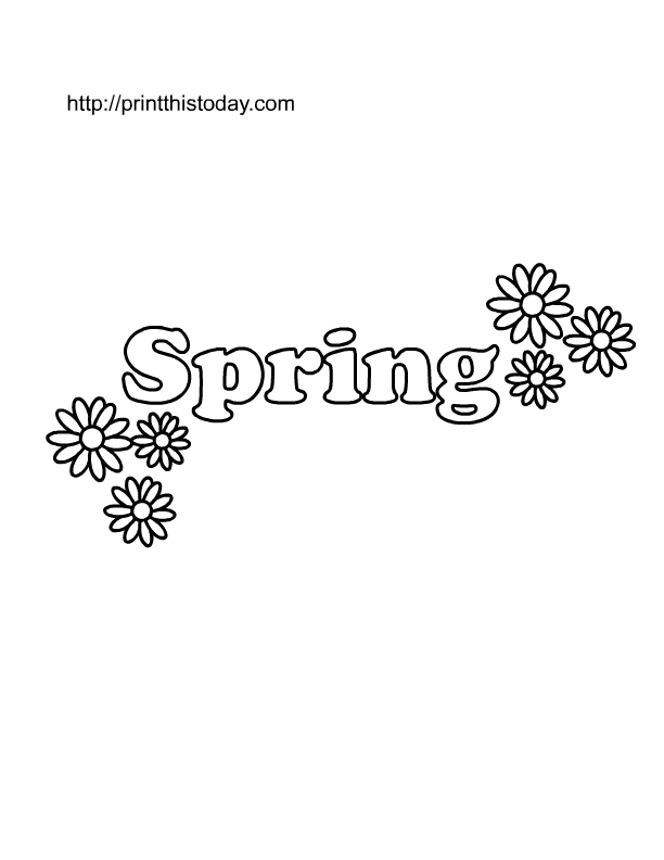 spring coloring page with daisies