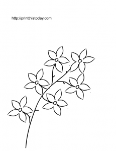 Free Printable Flowers on a branch Coloring Page