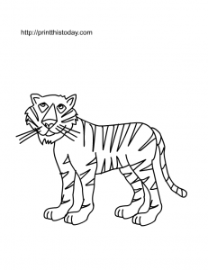 free printable tiger coloring page