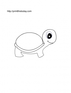 Free Printable Pet Turtle Coloring Page