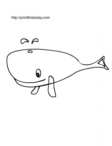 Whale coloring page for kids