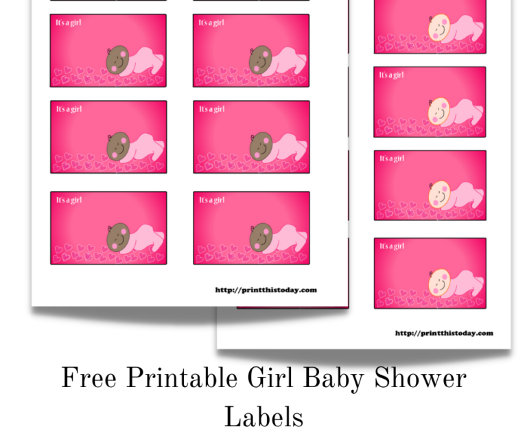 Free Printable Girl Baby Shower Labels