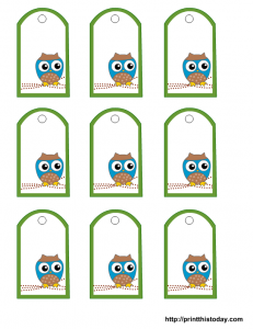 free owl baby shower favor tags printable templates