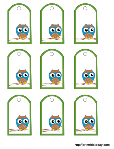 Free Printable Blue Owl Baby Shower Favor Tags