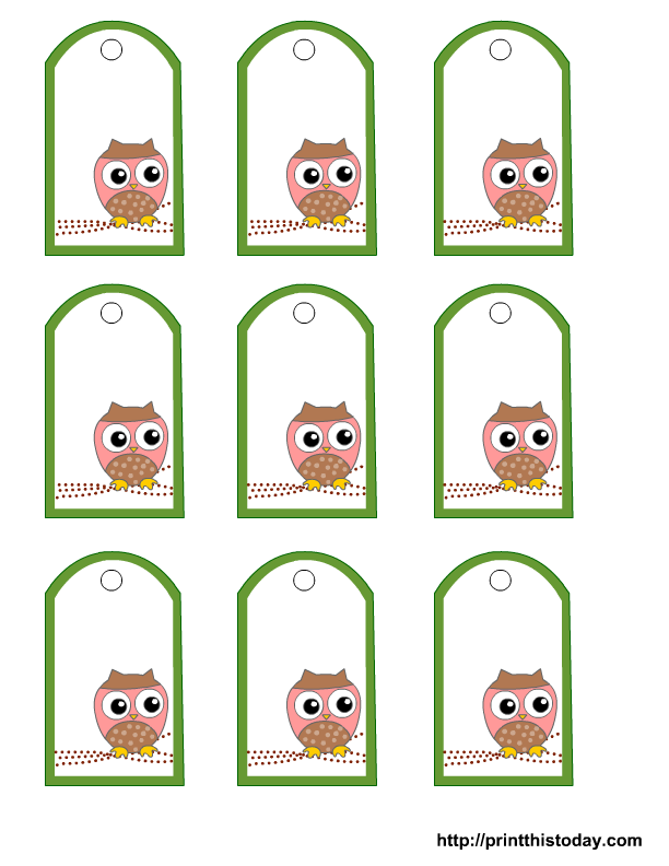 Free Printable Owl Baby Shower Favor Tags