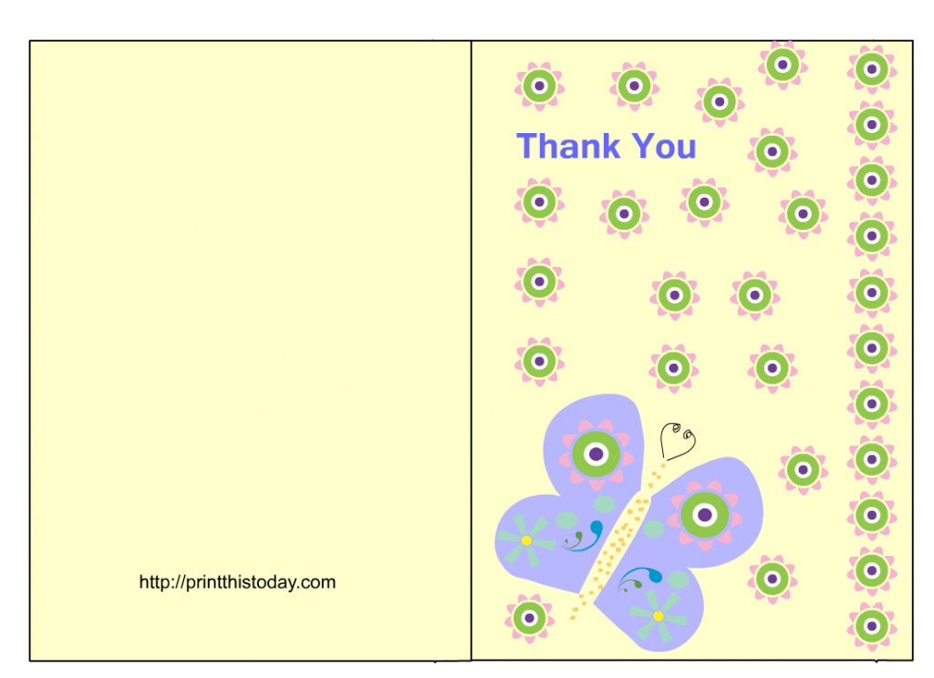 Butterfly Baby Shower Thank You Cards (Free Printable)