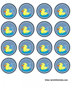 free baby shower round labels with duck