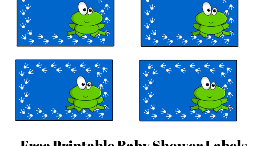 Free Printable Baby Shower Labels with Frog