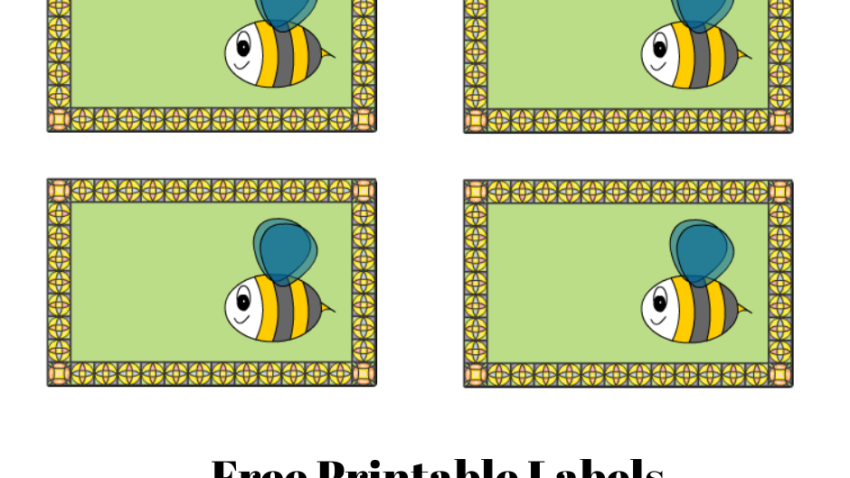 Free Printable Labels with Honey Bees