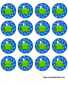 free printable baby shower round labels with Frog