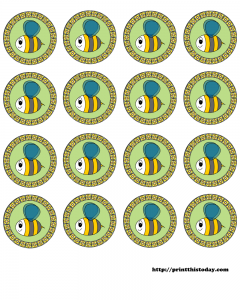 Free Printable Round Labels with Honey Bee