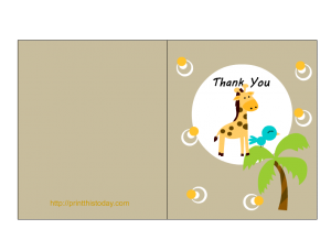 Jungle Baby Shower Thank You Card