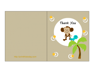 Jungle Baby Shower Thank You card