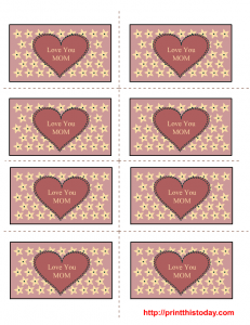 I love you Mom, Free Printable Labels
