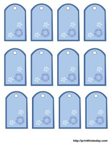 Free printable tags with blue and white flowers for mother's day