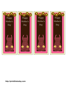 Happy Mother's Day, Free Printable Bookmarks