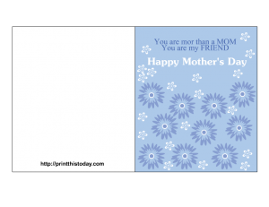 Free printable mother's day card for friendly mom