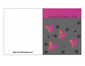 free mother's day card with flowers and butterflies