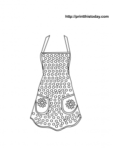 Free printable mothers day page with apron, polka dots and daisies