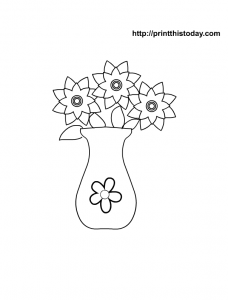 Mothers day flowers coloring page for kids